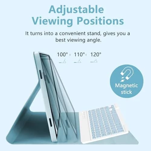 MMK Keyboard Case for Samsung Galaxy Tab A11+ / A9+ Plus 11inch | Blue, Detachable Keyboard, Long Battery thumbnail 4