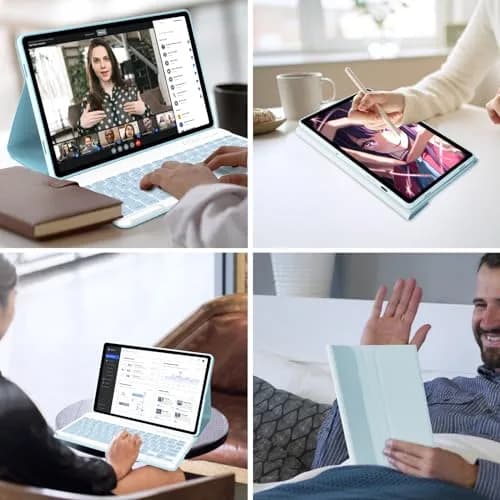 MMK Keyboard Case for Samsung Galaxy Tab A11+ / A9+ Plus 11inch | Blue, Detachable Keyboard, Long Battery thumbnail 7