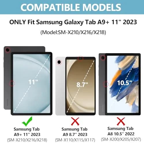 MMK Keyboard Case for Samsung Galaxy Tab A11+ / A9+ Plus 11inch | Blue, Detachable Keyboard, Long Battery thumbnail 2