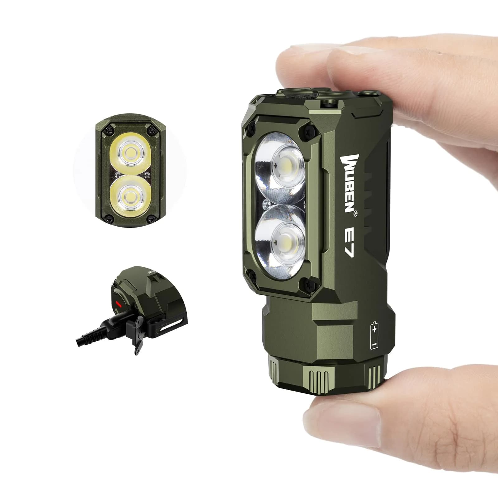 WUBEN E7 1800 Lumen Mini Flashlight with Magnet | Super Bright 6 Modes EDC Flashlight, IP68 Waterproof, Type-C LED - main product image