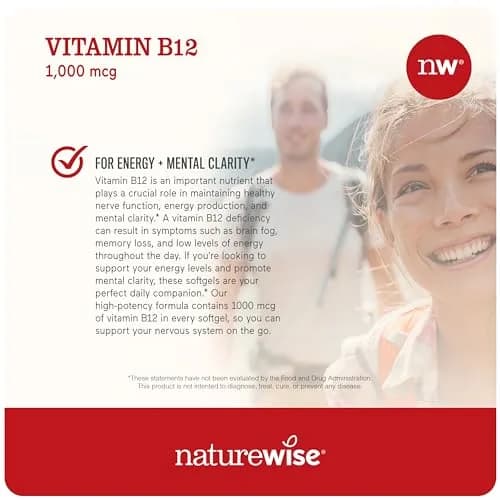 NatureWise Vitamin D3 2000iu 360 Count & Vitamin B12 1000mcg 60 Softgels | Energy, Immune & Muscle Support thumbnail 5