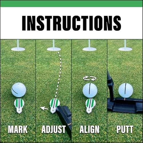 Alignment Ball Mark Green Golf Ball Marker with 360° Rotating Aim Aid | USGA Compliant thumbnail 3