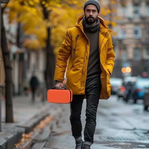 Againmore Wireless Microphone Case for JBL PartyBox Mic & Two Mic System | Orange EVA Hard Shell with Handle thumbnail 8