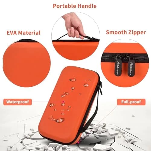 Againmore Wireless Microphone Case for JBL PartyBox Mic & Two Mic System | Orange EVA Hard Shell with Handle thumbnail 4