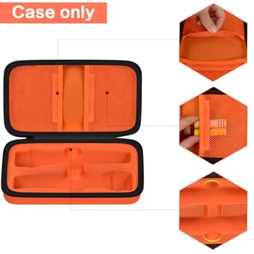 Againmore Wireless Microphone Case for JBL PartyBox Mic & Two Mic System | Orange EVA Hard Shell with Handle thumbnail 5