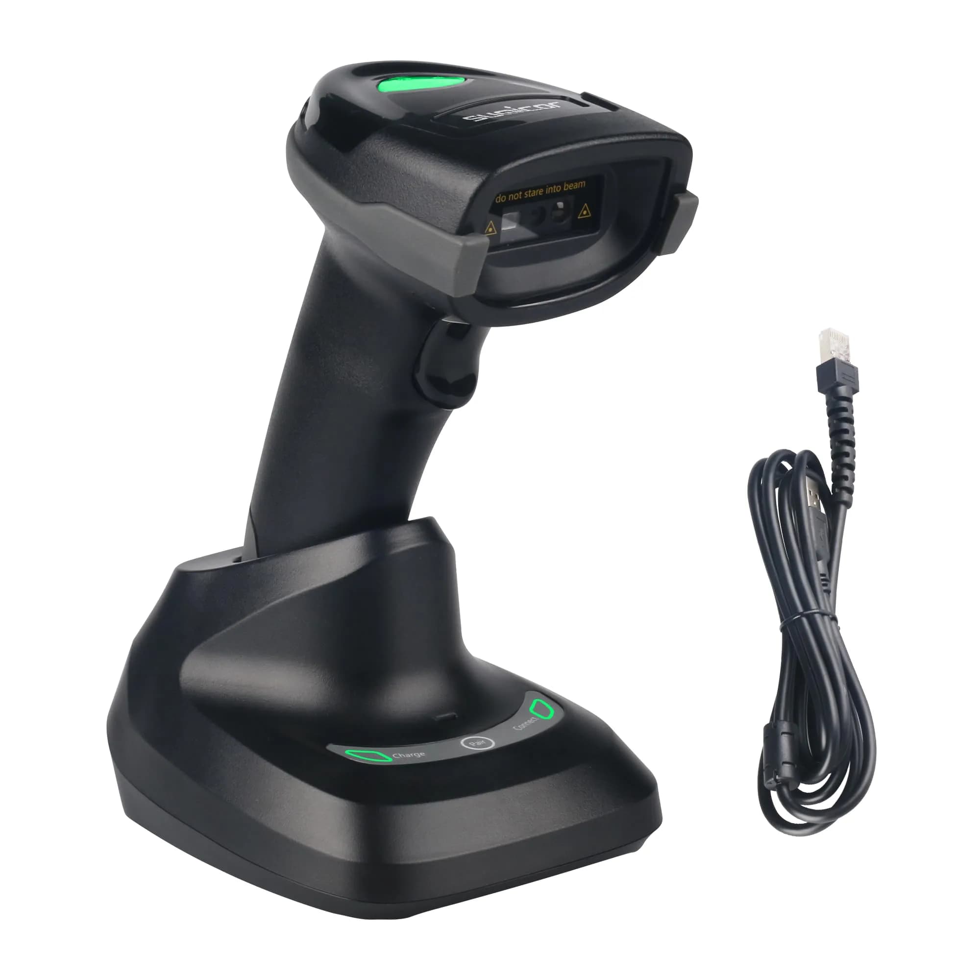 Sumicor Wireless Barcode Scanner Bluetooth 2.4G 3-in-1 1D 2D QR Scanner with Stand 17.02 cm (6.7 in) — Black