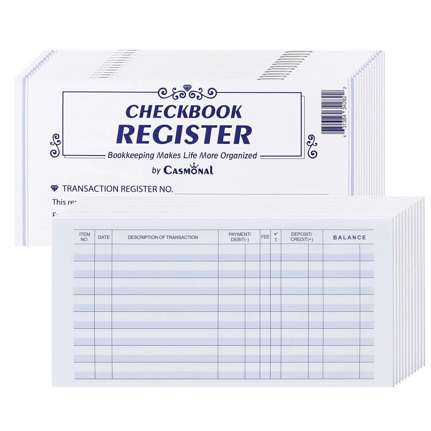 CASMONAL 12 Pack Check Registers | Large Lines for Personal & Business Finances — Mainstream Register