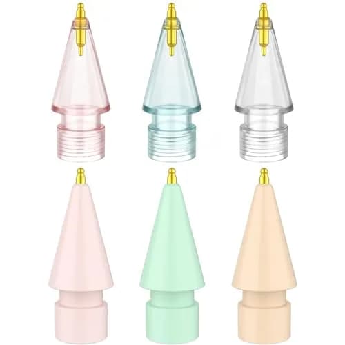 FAFALITHIC Gourd-Shaped Fine Point Metal Replacement Tips for Apple Pencil 1st/2nd Gen, USB-C, Pro | 6-Pack with Storage Case thumbnail 1