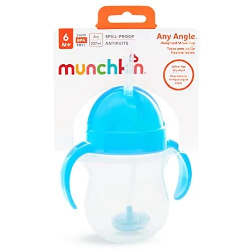 Munchkin Any Angle Sippy Cup 7oz | Spill Proof Weighted Straw for Toddlers thumbnail 7