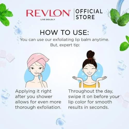 Revlon Kiss Sugar Scrub Exfoliating Lip Balm 0.09 oz Pack of 2 | 24H Hydration Mint thumbnail 5