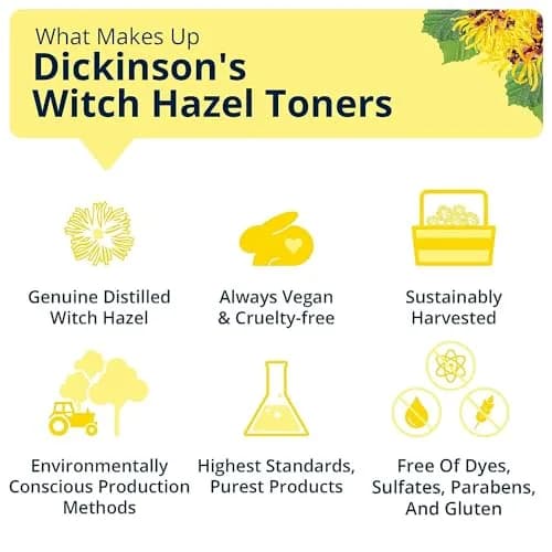 Dickinson's Witch Hazel Hydrating Toner Rosewater 16 Fl Oz | Alcohol-Free, 98% Natural Formula for Sensitive Skin thumbnail 3