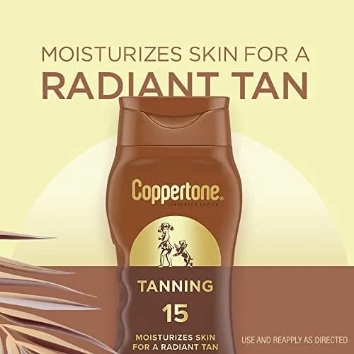 Coppertone Tanning Sunscreen Lotion SPF 15 Broad Spectrum 473ml (16 Fl Oz) | Water Resistant & Vitamin E Enriched thumbnail 3