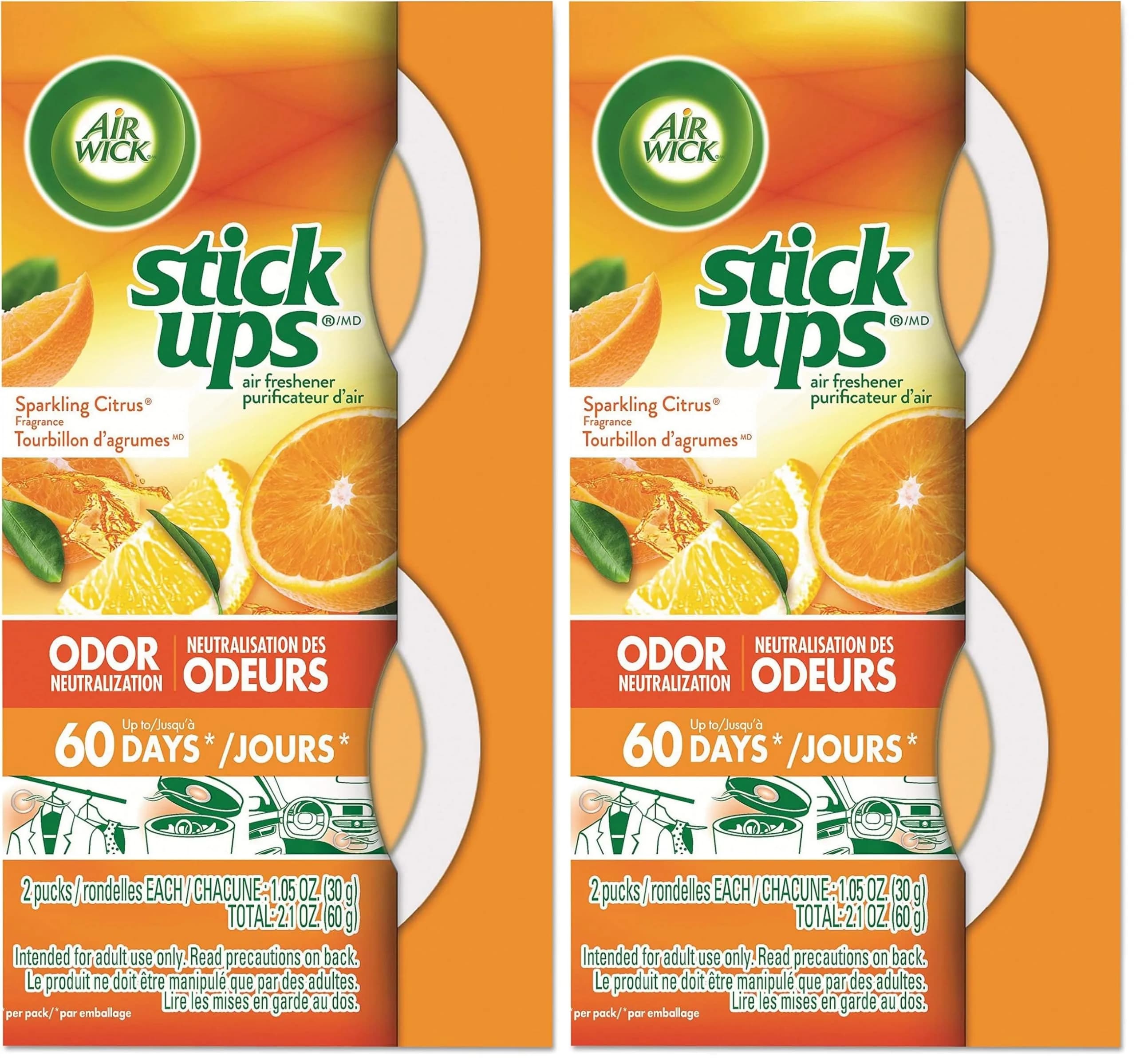 Air Wick Stick Ups Air Freshener Sparkling Citrus | 4.2 oz (119 ml) | Odor Eliminator for Small Spaces