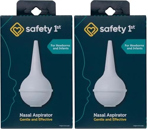 Safety 1st Nasal Aspirator, White, Pack of 2 | Gentle Suction for Clear Breathing thumbnail 1