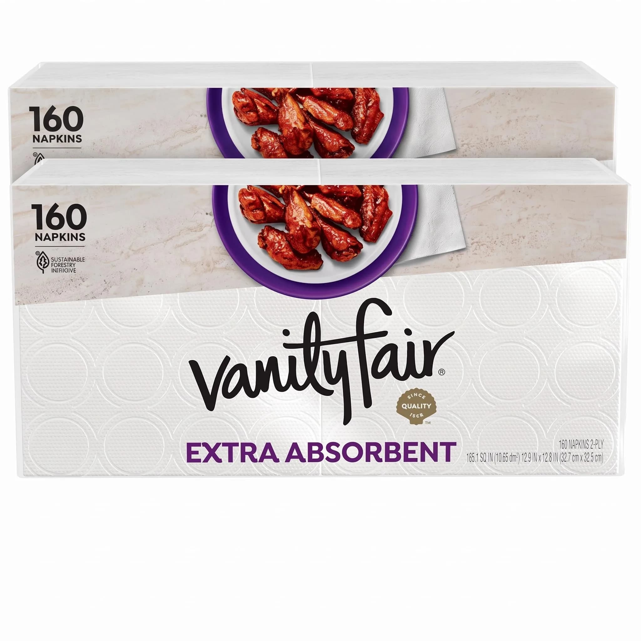 Vanity Fair Extra Absorbent Premium Paper Napkins 320 Count | Soft & Strong for Messy Meals - main product image