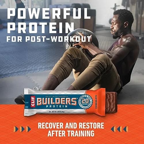 CLIF BUILDERS Protein Bars - Chocolate Flavor - 20g Plant Based Protein - Gluten Free - 2.4 oz. (68g) | Post-Workout Recovery Snack thumbnail 5