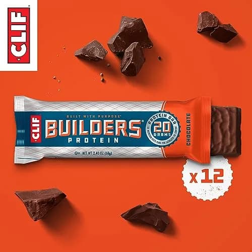 CLIF BUILDERS Protein Bars - Chocolate Flavor - 20g Plant Based Protein - Gluten Free - 2.4 oz. (68g) | Post-Workout Recovery Snack thumbnail 2