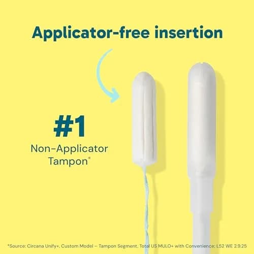 o.b. Tampons Multipack | Regular/Super/Super Plus, 80 Count (40 Count x 2 Packs) | Unscented, Non-Applicator, USA Import thumbnail 8