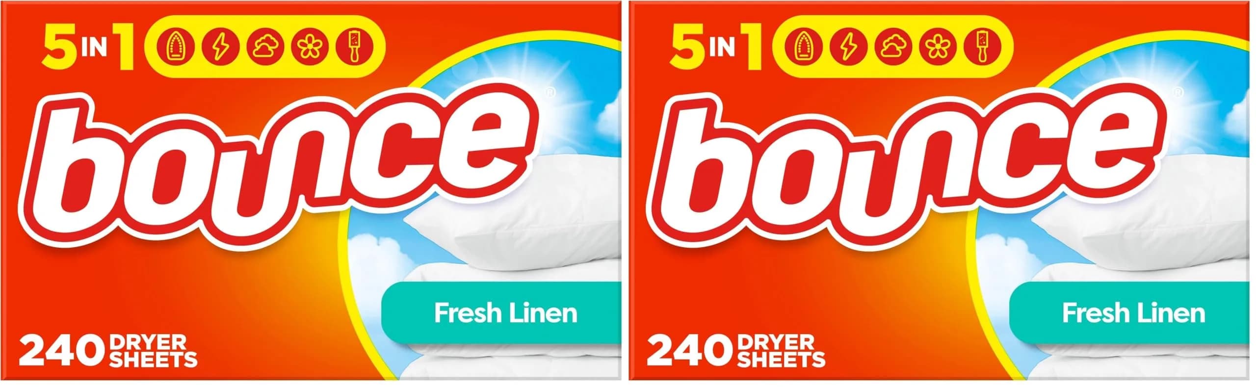 Bounce Fabric Softener Sheets Fresh Linen Scent 480 Count (2.2 kg / 4.8 lb) | Controls Static Cling & Reduces Wrinkles - main product image