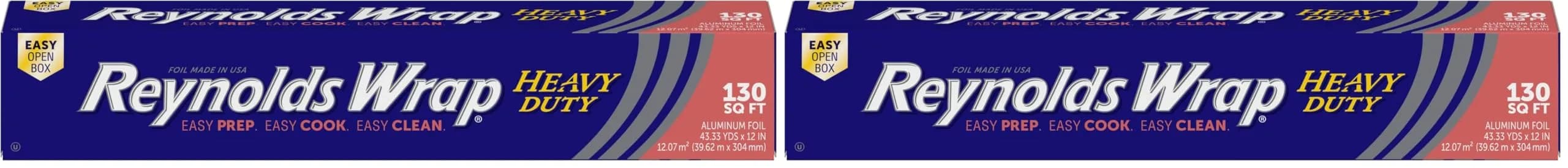 Reynolds Heavy Duty Aluminum Foil Roll 12 Inch Wide, 130 Sq Ft | Strong & Durable for Grilling & Cooking — Silver
