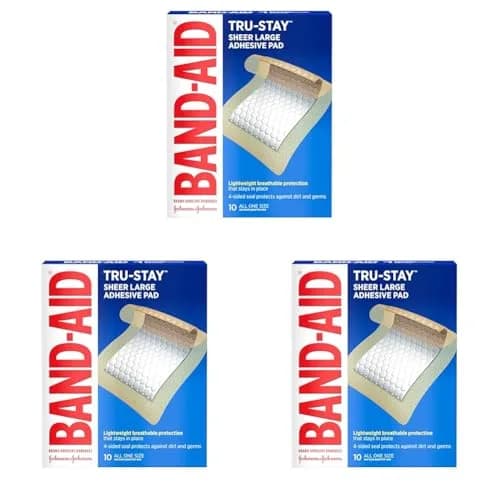 Band-Aid Tru-Stay Large Adhesive Pads, 30 ct (10 ct x 3 Pack) | Sterile Wound Care thumbnail 1