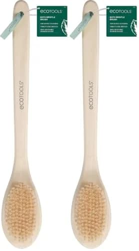 EcoTools Bristle Bath Brush with Long Bamboo Handle | Gentle Exfoliation for Back & Body (2-Pack) thumbnail 1