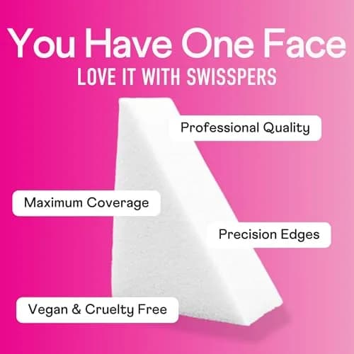 Swisspers Premium Pro Cosmetic Wedges, Jumbo Size, 32 Count (Pack of 2) | Latex-Free Makeup Sponges for Precision Blending thumbnail 2