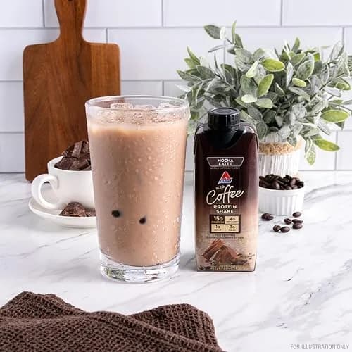 Atkins Mocha Latte Iced Coffee Protein Shake 264ml (8.95 Fl Oz) Pack of 24 | 15g Protein, Keto-Friendly thumbnail 4