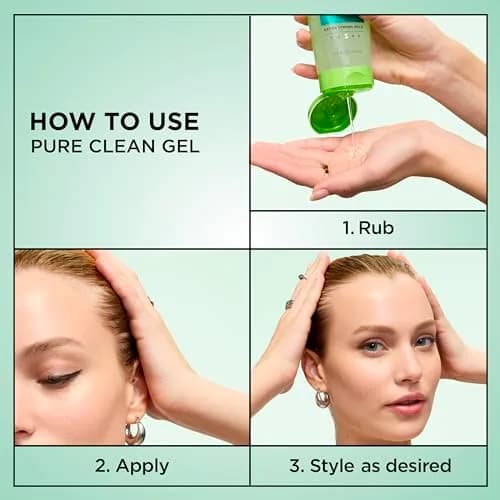 Garnier Fructis Pure Clean Styling Hair Gel Extra Strong Hold 24HRs 402ml (13.6 fl oz) | Non-Flaking, Non-Sticky Formula with Aloe thumbnail 5