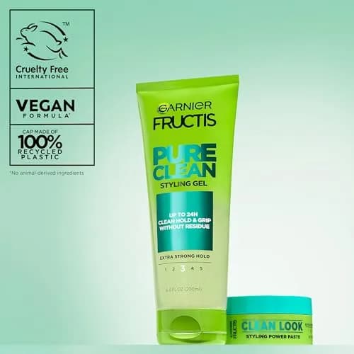 Garnier Fructis Pure Clean Styling Hair Gel Extra Strong Hold 24HRs 402ml (13.6 fl oz) | Non-Flaking, Non-Sticky Formula with Aloe thumbnail 9