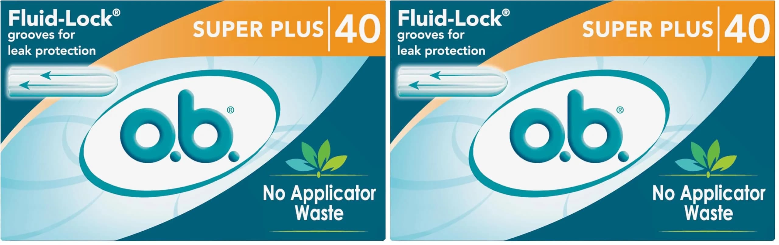 o.b. Tampons Super Plus Non-Applicator Unscented 80 Count (40 Count x 2) | Reliable Heavy-Flow Protection
