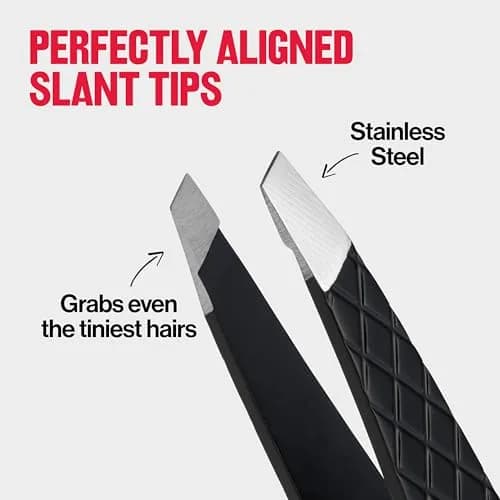 REVLON Expert Slant Tip Tweezer, Stainless Steel | Pack of 2 | 4.5 cm (1.9 in) thumbnail 5