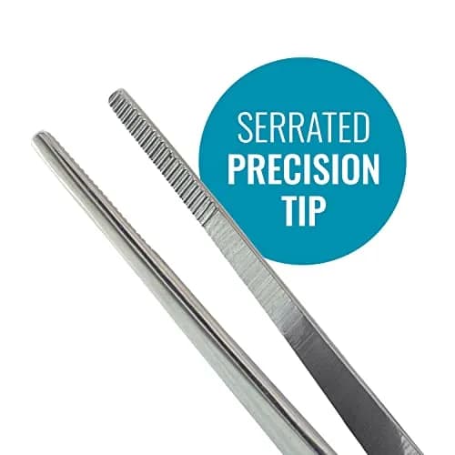 MABIS Surgical Tweezers and Dressing Forceps 5.5 inches | Serrated Stainless Steel for Precise Handling thumbnail 3
