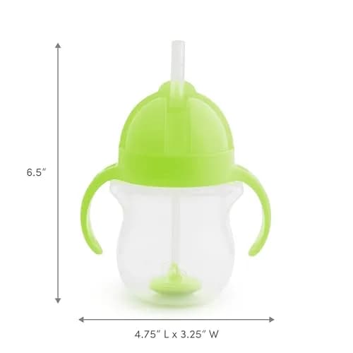 Munchkin Sippy Cup for Toddlers, Weighted Straw | Spill Proof | Transition Handles | 6+ Months | 2 Pack thumbnail 6