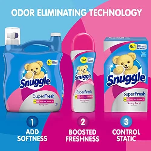 Snuggle Plus SuperFresh Dryer Sheets Spring Burst 200 Count (400 Sheets Total) | Odor Eliminating & Static Control thumbnail 7