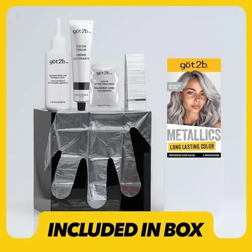 Got2B Metallics Permanent Hair Color M71 Metallic Silver Kit (2x50ml/1.69 Fl Oz) | Multi-Dimensional Metallic Shine thumbnail 7