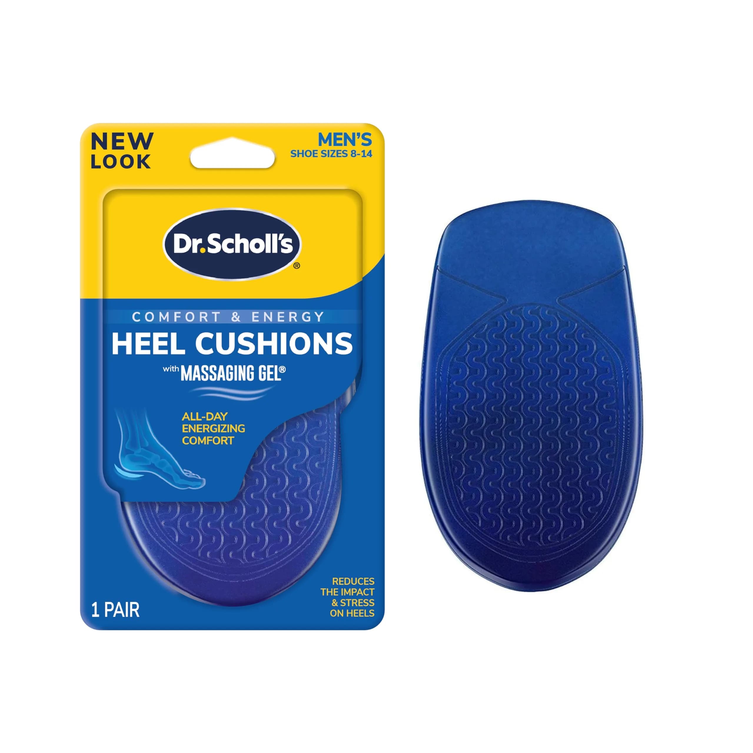 Dr. Scholl's Massaging Gel Heel Cushions for Men's 8-13 (Pack of 2) | All-Day Shock Absorption for Heel Pain Relief - main product image