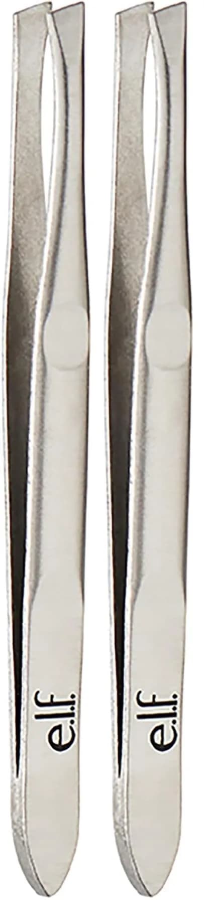 e.l.f. Slant Tweezer Stainless Steel | Precise Hair Removal & Shaping (70-120c) — Slant Tweezer