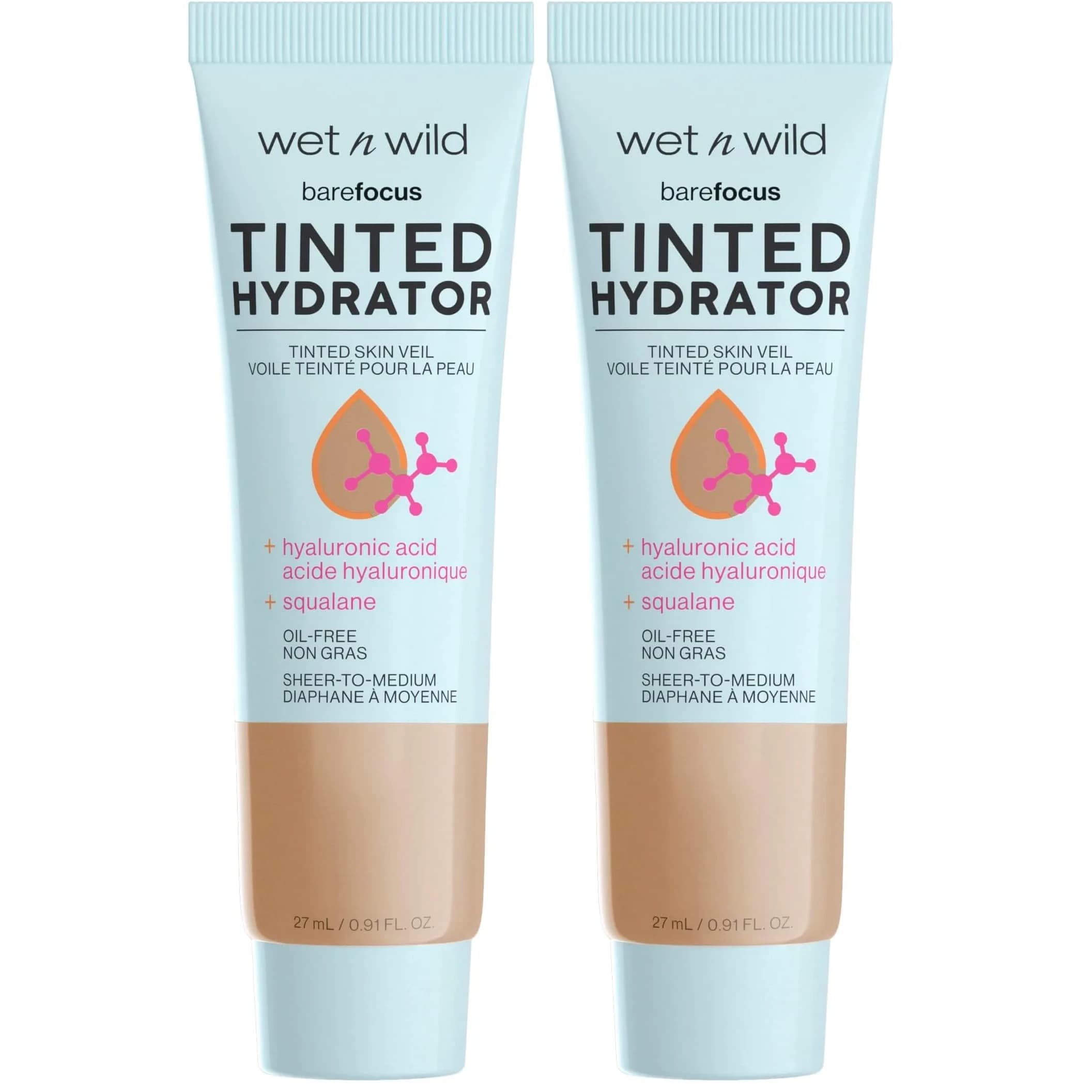 wet n wild Bare Focus Tinted Hydrator Skin Veil Medium Tan 1.82 fl oz (54 g) | Buildable Coverage for Normal, Dry, Combo Skin