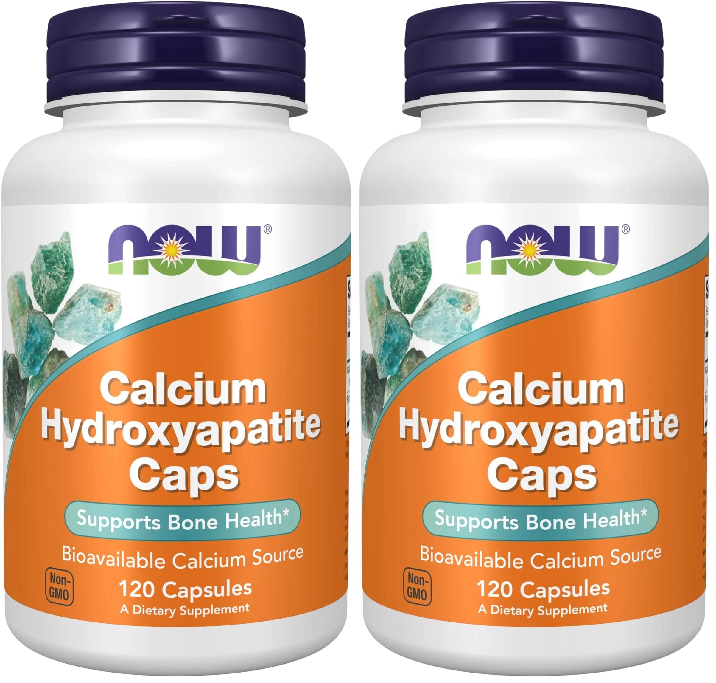 NOW Foods Calcium Hydroxyapatite Bone Health Supplement 240 Capsules (120 Count x 2) | Supports Bone Health