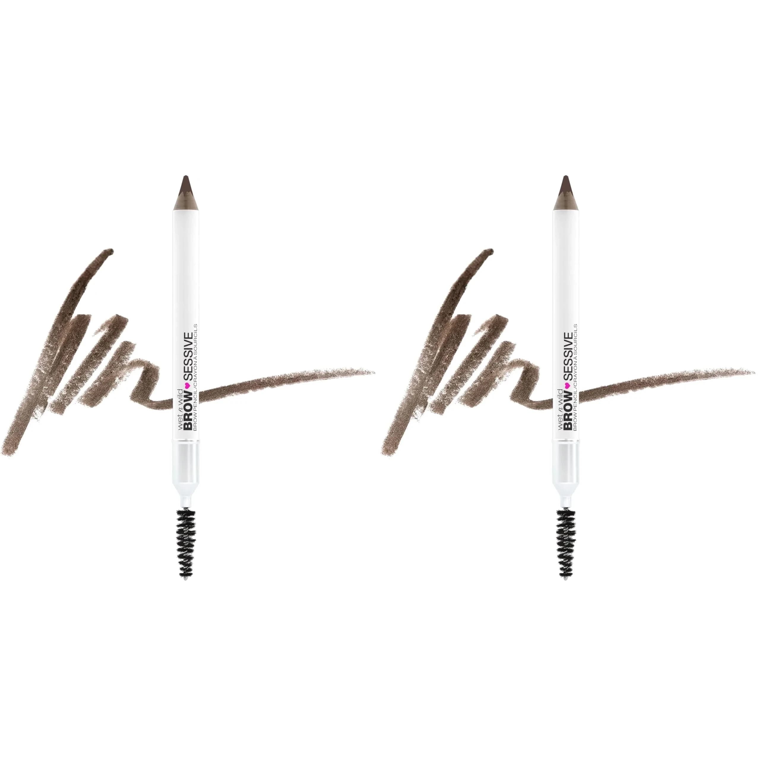 wet n wild Brow-Sessive Brow Pencil Medium Brown | Ultra-Precise Dual Ended Spoolie Brush for Perfect Buildable Blendable Shaping — Mittelbraun (verpackt)