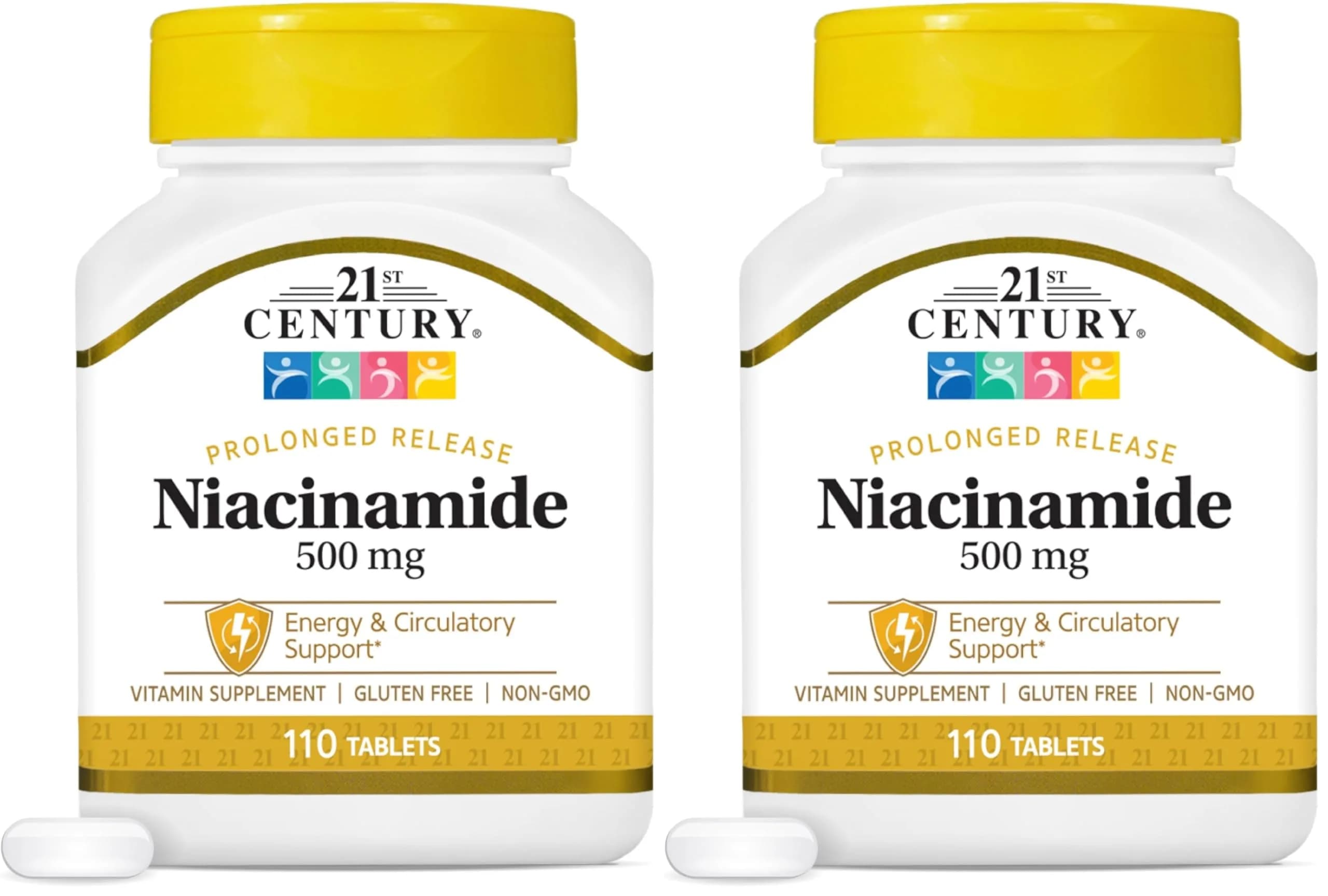 21st Century Niacinamide 500 mg Prolonged Release Tablets, 220 Count (110 Count Pack of 2) | Energy Metabolism Support