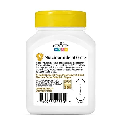 21st Century Niacinamide 500 mg Prolonged Release Tablets, 220 Count (110 Count Pack of 2) | Energy Metabolism Support thumbnail 6