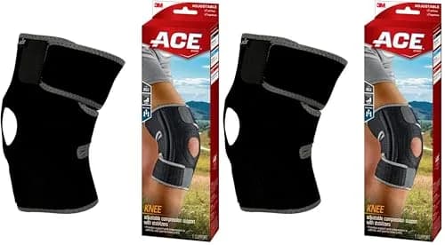 ACE Brand Adjustable Knee Brace with Side Stabilizers & Compression, Pack of 2 | Orthopedic Brace for Arthritis & Painful Joints thumbnail 1