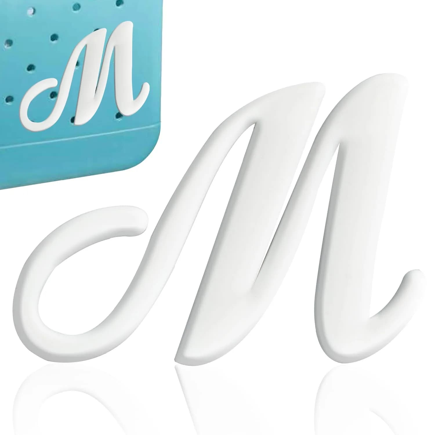 CTOHN Letter Charms for Bogg Bag, Alphabet Lettering Accessories (White, M) | Personalized Bag Decor