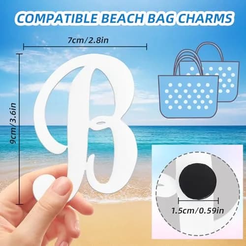 CTOHN Letter Charms for Bogg Bag, Alphabet Lettering Accessories (White, B) | Personalized DIY Bag Decor thumbnail 2