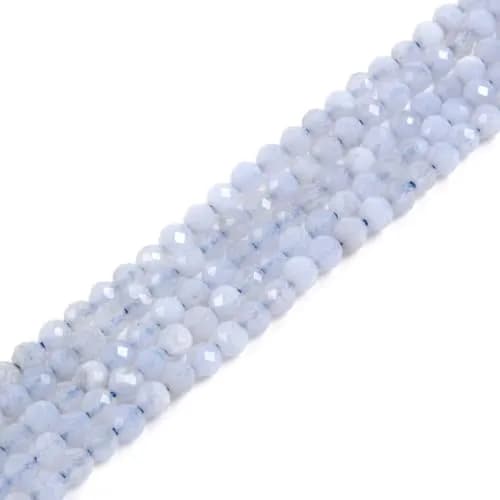 Justinstones 3mm Blue Chalcedony Faceted Gemstone Beads Strand 15.5-16" | Natural Chakra Healing Jewelry thumbnail 1
