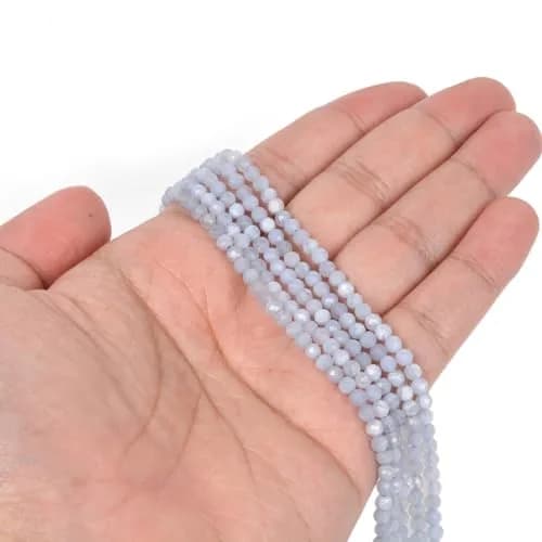 Justinstones 3mm Blue Chalcedony Faceted Gemstone Beads Strand 15.5-16" | Natural Chakra Healing Jewelry thumbnail 2