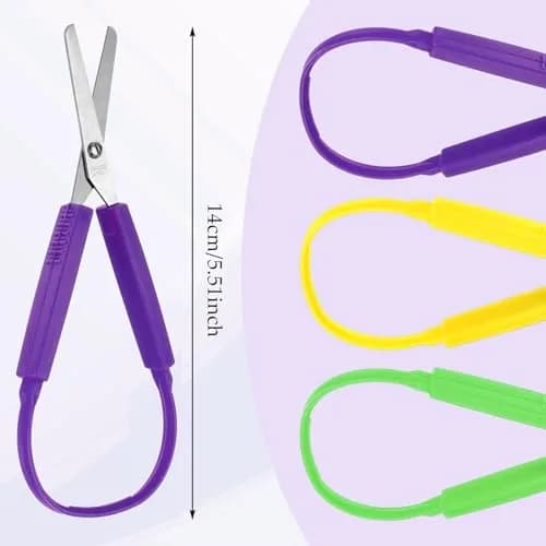 Yolev Loop Scissors 3Pcs | Safe, Ambidextrous Kids Craft Scissors 14cm thumbnail 2