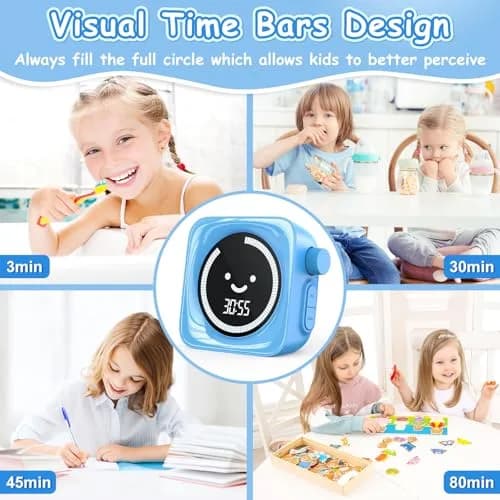 HAUKINIX Visual Countdown Timer for Kids, 2 Pack Blue, 99 Min Max | Fun Time Management Tool for Study & Play thumbnail 5